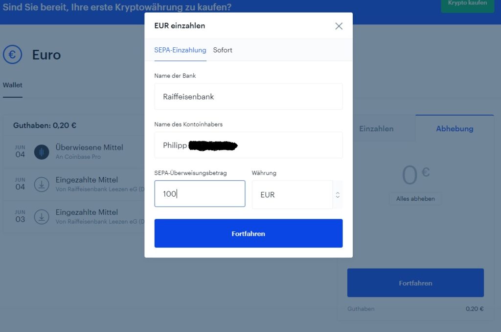 coinbase-sepa-geld-einzahlen